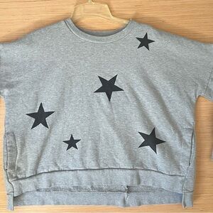 Zenana Outfitters Gray Star Sweatshirt crop 2xl